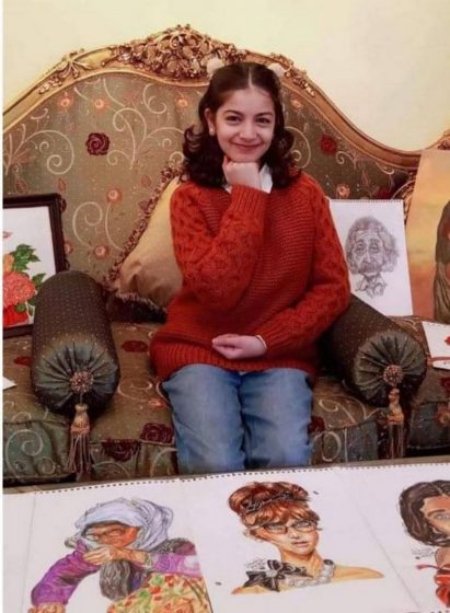 شهد المهدي فنانة تشكيلية في سن العاشرة